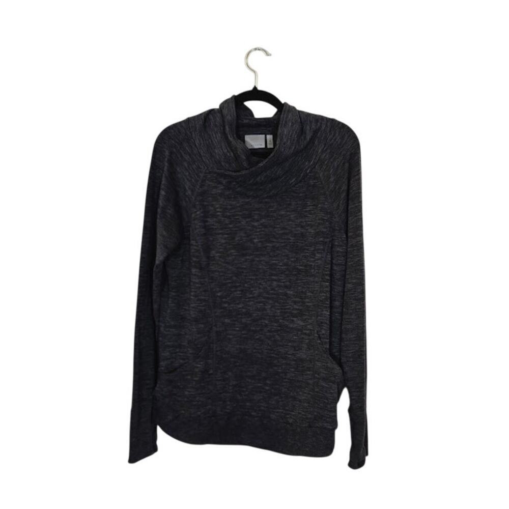Athleta Women's Pullover Top Size Medium Gray Pockets Athleisure Workout Casual